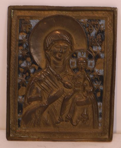 TRES BELLE PETITE PLAQUE EN BRONZE A FOND...