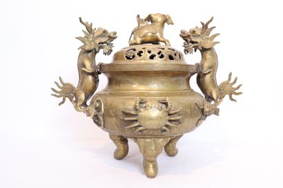 TRES BEAU BRÛLE- PARFUM TRIPODE CHINOIS EN...