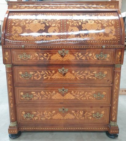 VERY NICE DUTCH CYLINDER DESK OF RECTANGULAR...