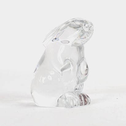 BACCARAT
Statuette of a rabbit in molded-pressed...