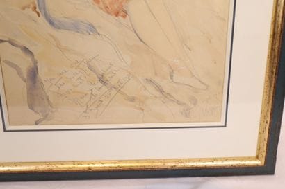 PORTRAIT OF A YOUNG WOMAN SITTING ON A ROCK
Watercolor...