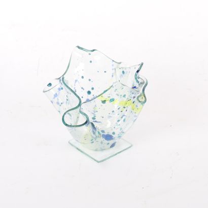 F.DAUDEVILLE 
Small pleated vase in speckled...