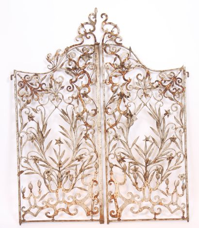 WROUGHT-IRON GATE
Two-leaf, with gendarme-cap...