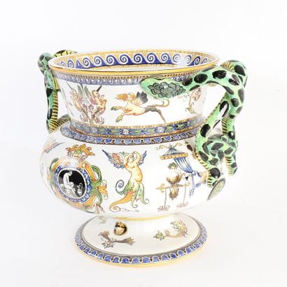 LARGE SNAKE VASE, GIEN
Large earthenware...