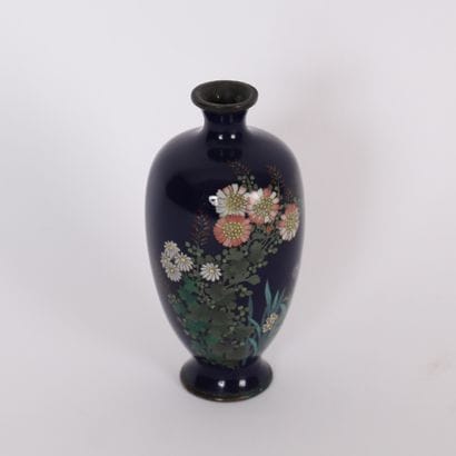 SMALL VASE IN CLOISONNÉ ENAMEL WITH FLORAL...