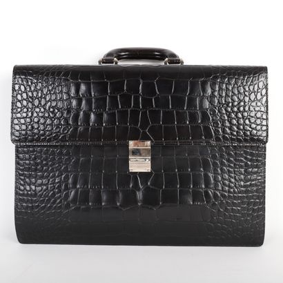 MONTBLANC
Black alligator leather satchel....