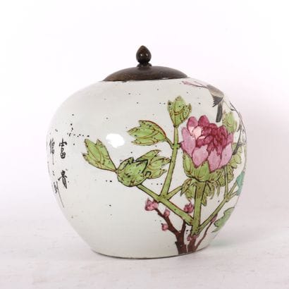 CHINESE GINGER POT ROSE FAMILY END OF 19th...