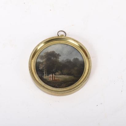 ROUND FRAME, THREE WOMEN IN A LANDSCAPE 
In...