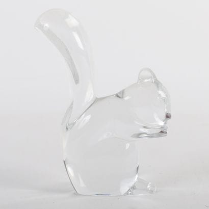 BACCARAT 
Squirrel statuette in molded-pressed...