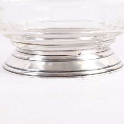 LOT OF 4 GLASSWARE including
- A silver punch...