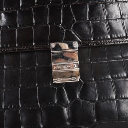 MONTBLANC
Black alligator leather satchel....