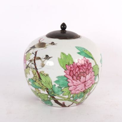 CHINESE GINGER POT ROSE FAMILY END OF 19th...