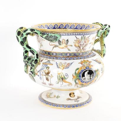 LARGE SNAKE VASE, GIEN
Large earthenware...