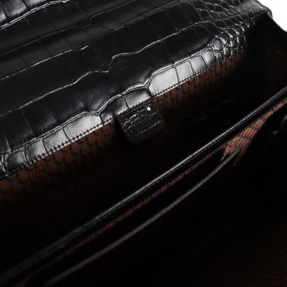 MONTBLANC
Black alligator leather satchel....