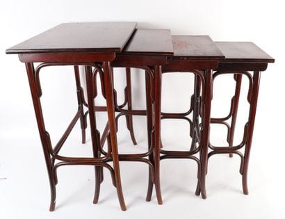 THONET
Four nesting tables
Marked on the...