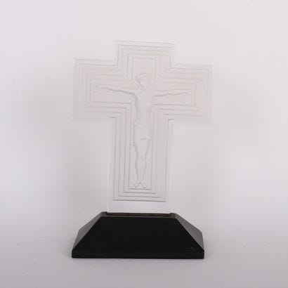 CRUCIFIX CHRIST MODEL IN MOLDED GLASS PRESS...