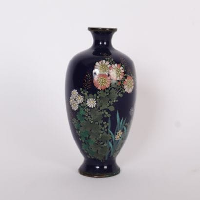 SMALL VASE IN CLOISONNÉ ENAMEL WITH FLORAL...