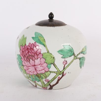 CHINESE GINGER POT ROSE FAMILY END OF 19th...