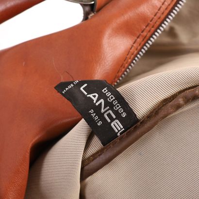 LANCEL CAMEL LEATHER TRAVEL BAG 
