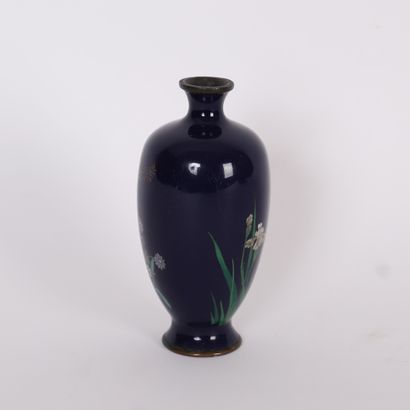 SMALL VASE IN CLOISONNÉ ENAMEL WITH FLORAL...