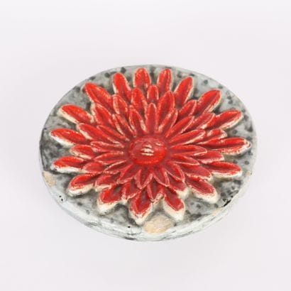PORCELAIN TRINKET DISH DECORATED WITH A RED...