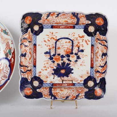 PAIR OF IMARI PORCELAIN DISHES
One square...
