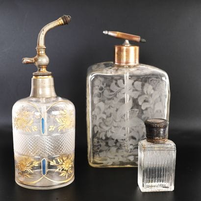 SET OF THREE PERFUME BOTTLES
Glass bottles,...