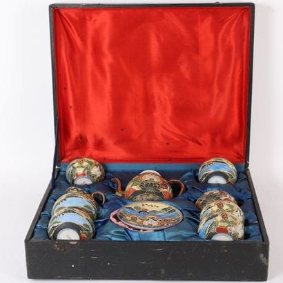 ASIAN DECOR TEA SERVICE
Includes 6 cups,...