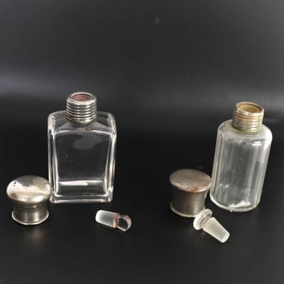 SET OF SIX PERFUME BOTTLES
Five in glass...