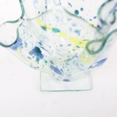 F.DAUDEVILLE 
Small pleated vase in speckled...