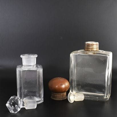 SET OF SIX PERFUME BOTTLES
Five in glass...