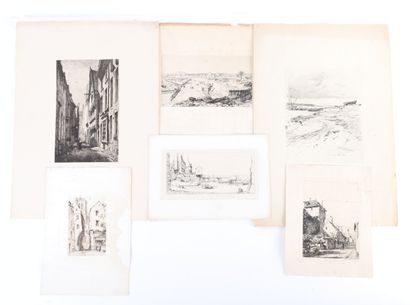 SET OF SIX ENGRAVINGS:
- 