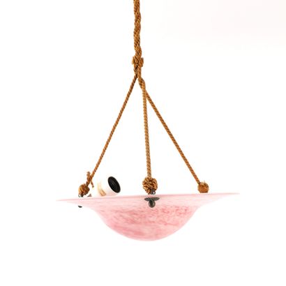 MOLDED GLASS PENDANT LIGHT, 20th CENTURY
Pendant...