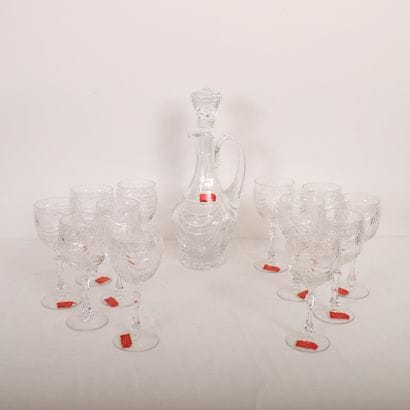 SET OF 12 LORRAINE CRYSTAL WATER GLASSES...