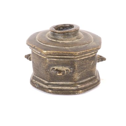 BRONZE INKWELL WITH OCTAGONAL BODY
Size:...