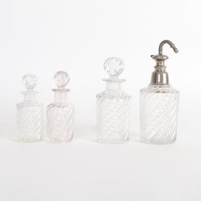 SET OF FOUR PERFUM BOTTLES, 