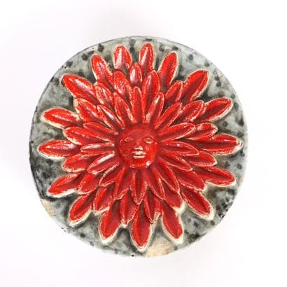 PORCELAIN TRINKET DISH DECORATED WITH A RED...