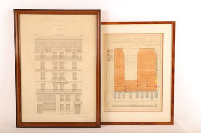 SET OF TWO ENGRAVINGS, FACADE AND PLAN
Facade...