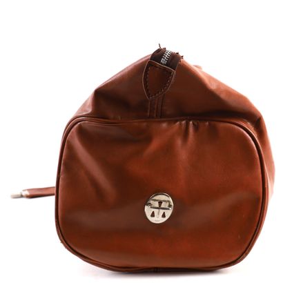LANCEL CAMEL LEATHER TRAVEL BAG 
