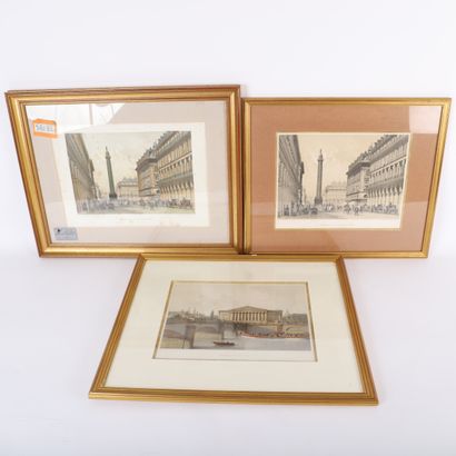 SET OF THREE ENGRAVINGS OF PLACES IN PARIS
-...