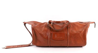 LANCEL CAMEL LEATHER TRAVEL BAG 
