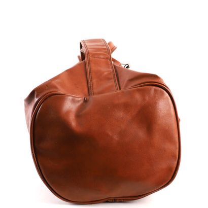 LANCEL CAMEL LEATHER TRAVEL BAG 
