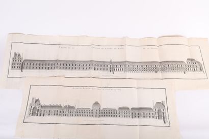 TWO ENGRAVINGS OF THE LOUVRE AND TUILLERIES...
