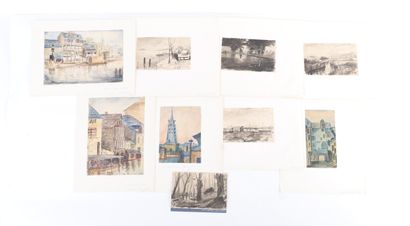 SET OF NINE WATERCOLORS
Includes :
- five...