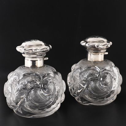 PAIR OF PERFUM BOTTLES, END OF 19th CENTURY...