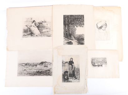 SET OF SIX UNSIGNED ENGRAVINGS:
- 
