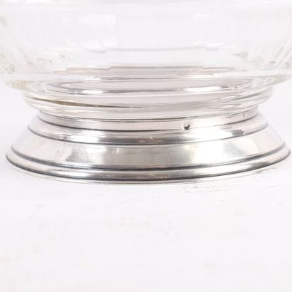 LOT OF 4 GLASSWARE including
- A silver punch...