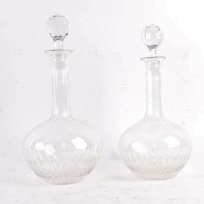 LOT OF 4 GLASSWARE including
- A silver punch...