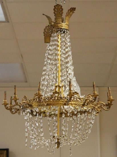 LUSTRE MONTGOLFIERE A PAMPILLES EMPIRE

A...