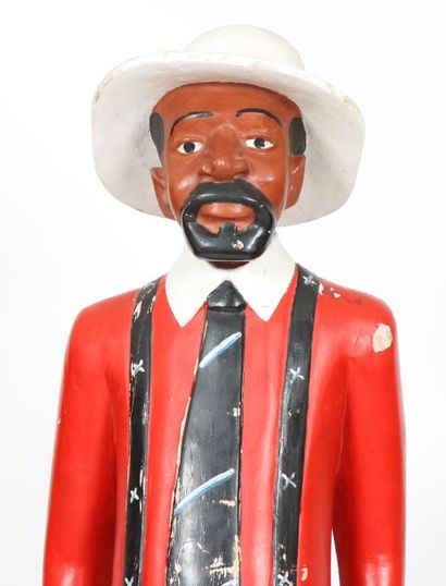 STATUE EN BOIS POLYCHROME 